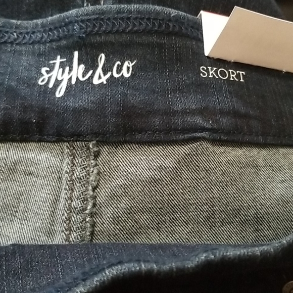 Style & co womens mid rise Denim Skort size XS - Picture 7 of 10